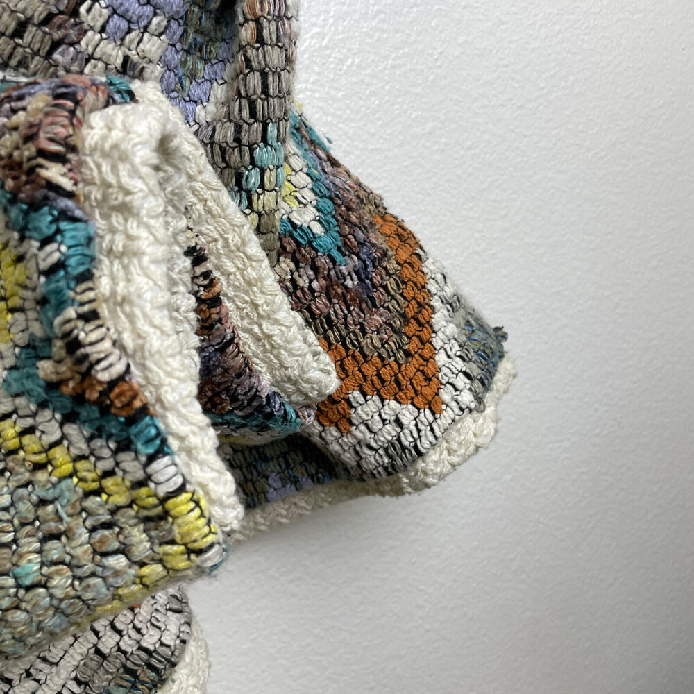 Vtg Allen Wah Colorful Sweater XL Mens Southwest Zig Zag Textured Knit Lined - Picture 7 of 12